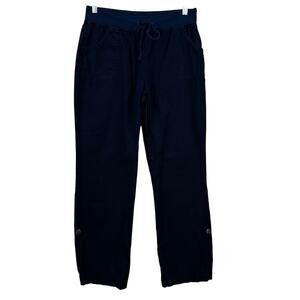 Fresh Produce Pants Convertible Roll Tab Drawstring Waist Cotton Navy Medium